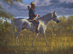Mounted Warrior by Doug Hall 18x24 Oil on Canvas