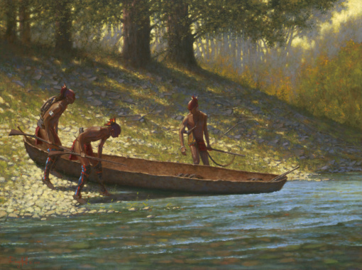 Warriors on the Wabash by Doug Hall - 156 - 30x40 Oil on Canvas
