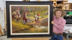 Raid on Ruddle's Station Steven Ruddle 1780 by Doug Hall 36x48 Oil on Canvas 2023 with Doug Hall