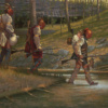 Raid on Ruddle's Station Steven Ruddle 1780 by Doug Hall 36x48 Oil on Canvas 2023